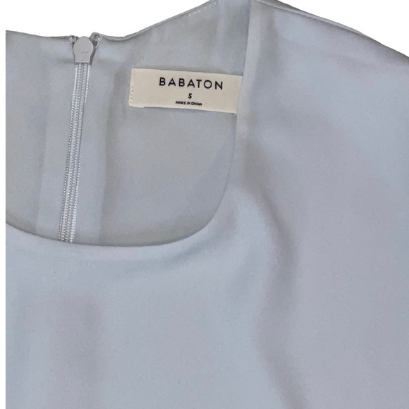 Aritzia Babaton Pale Blue Hopkins Sleeveless Tie Blouse Size Small - Picture 10 of 12